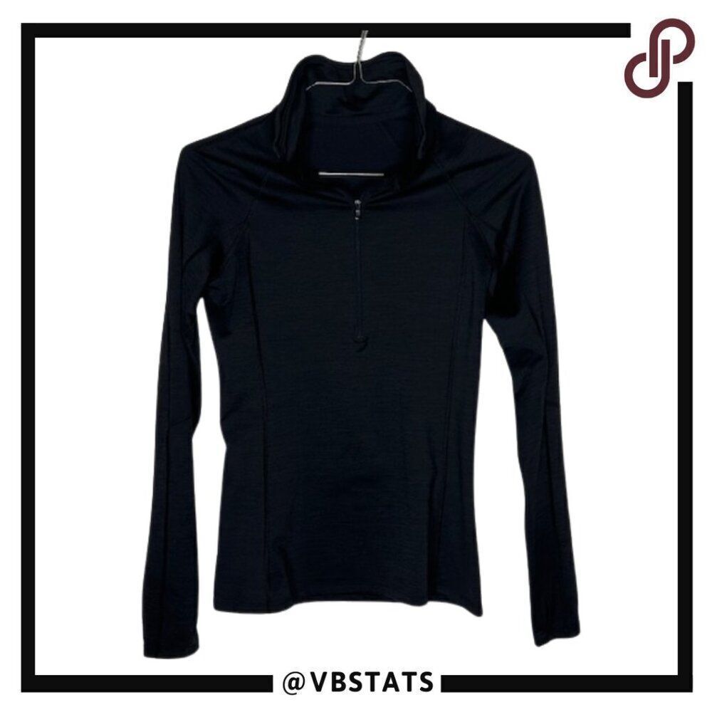 Under‎ Armour Jet Black Long Sleeve 1/4 Zip Women's Shaped Active Wear Top Small